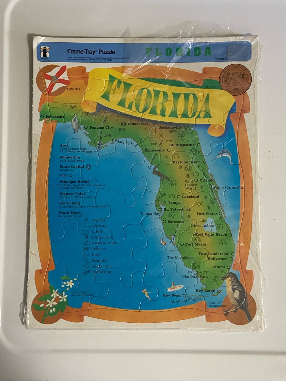 Vintage 90’s Deadstock Florida Map Puzzle
